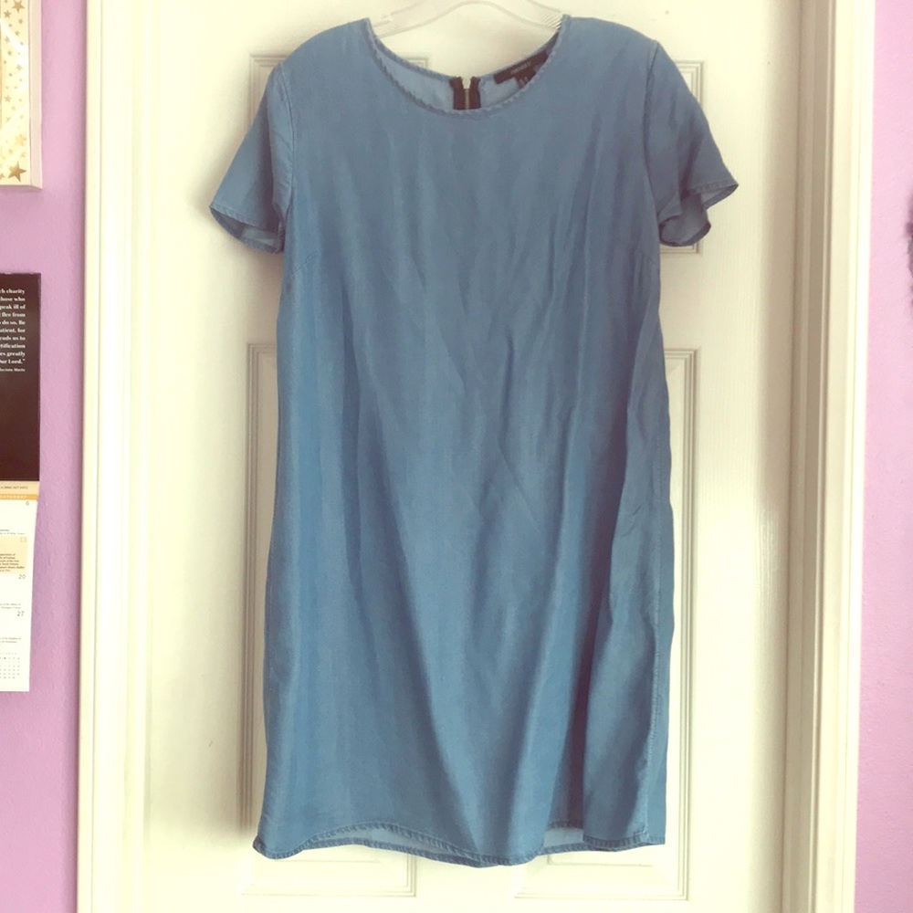 Blue denim mini dress
